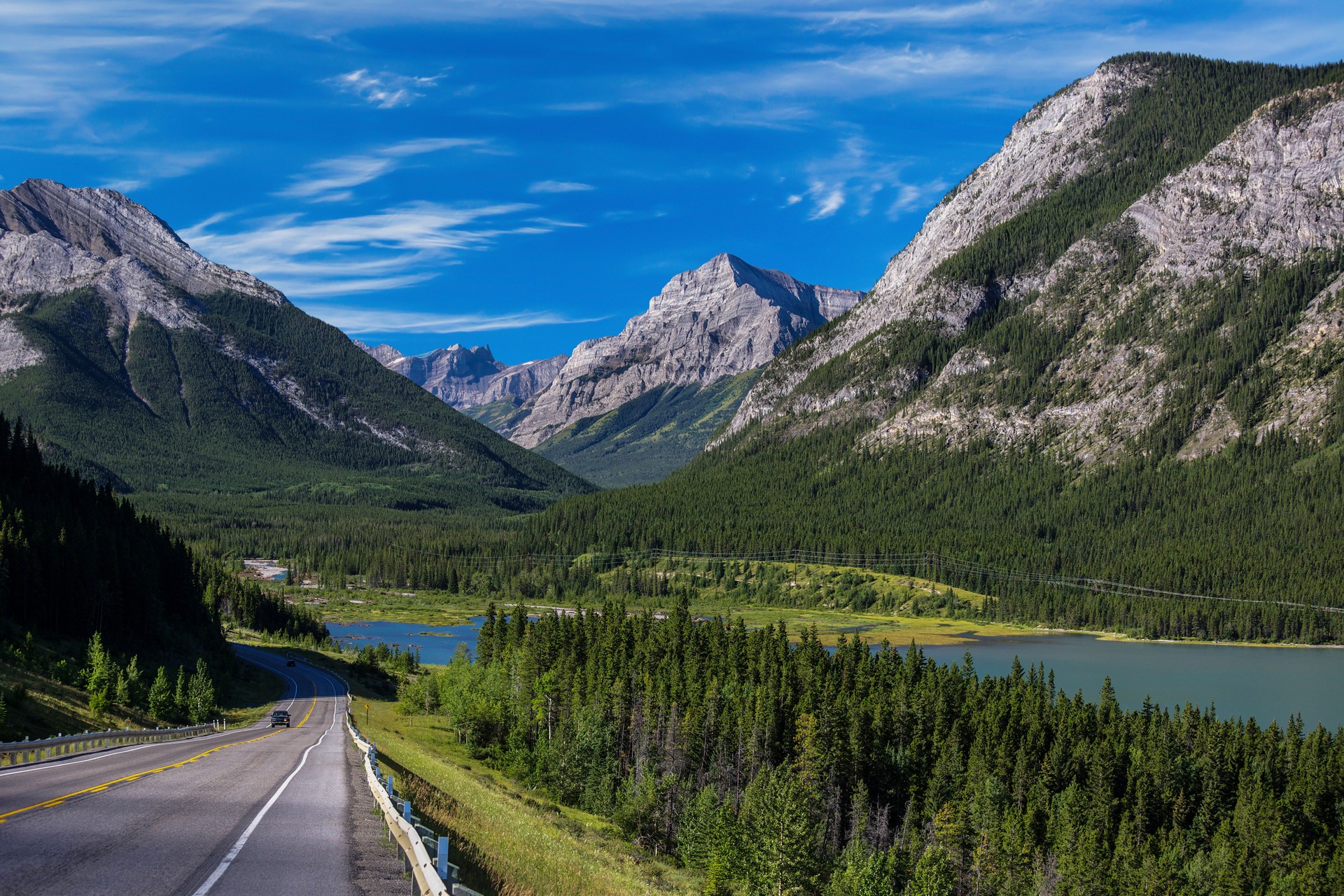 Highway through Kananaskis Country